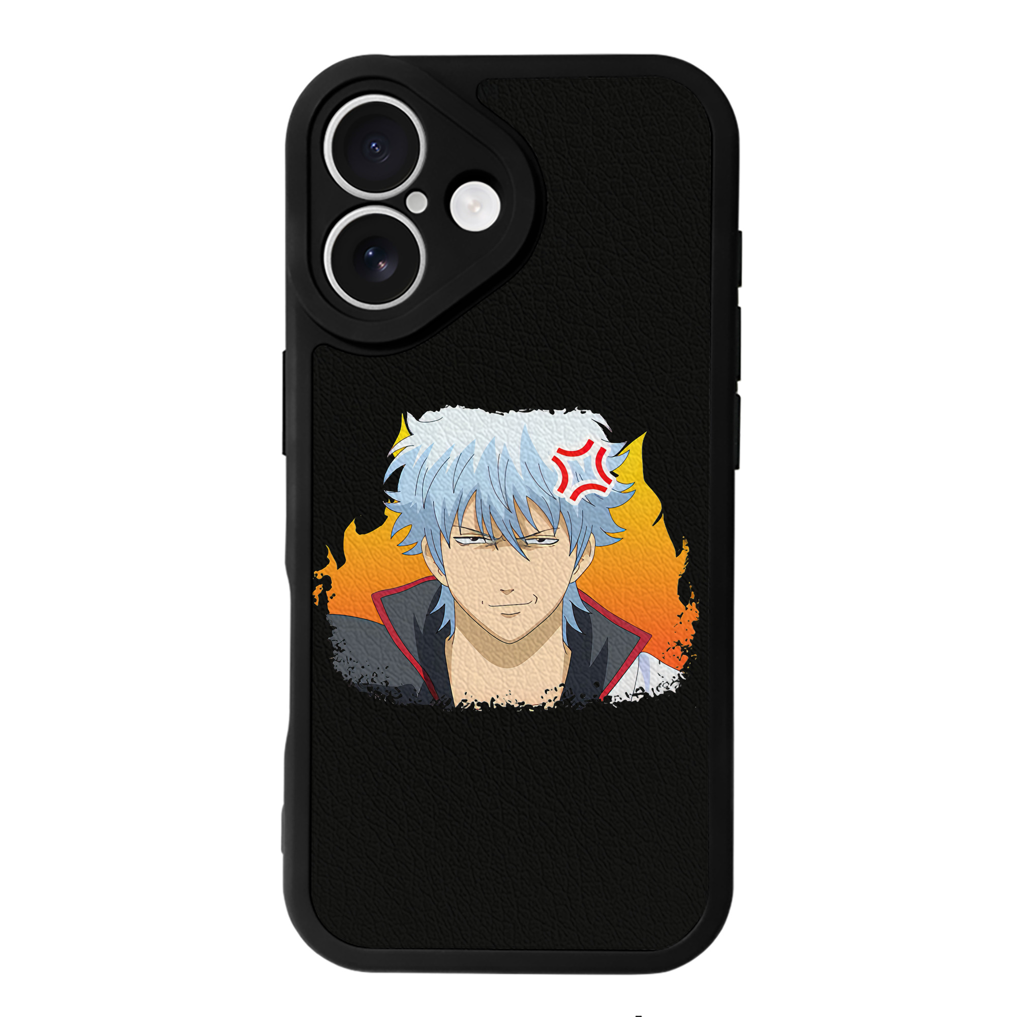 （画像用） ぎんたま 坂田銀時（さかたぎんとき） 神楽 志村新八（しむら しんぱち） GINTAMA Sakata Gintoki Kagura Shimura Shinpachi 【iPhone 16シリーズ対応】シリコンスマホケース（レザー調） 材質：シリコン